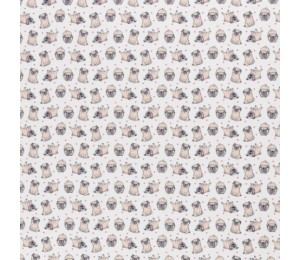 Baumwolle - Kim Mops weiß